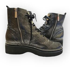 Michael Kors Black Lace-Up Platform Combat Boots – Women's 6